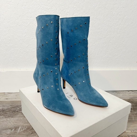 IRO PARIS Milow Studded Suede Slouch Boots - Picture 3 of 10